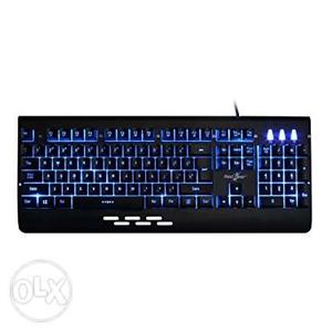 Red gear gaming keyboard with tri colour led and 19 anti