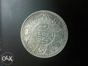  Silver King George VI One rupee coin.