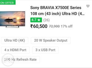 Sony smart 43 inch tv