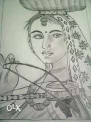 Stetch rajasthani woman