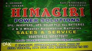 This add from HIMAGIRI POWER SOLUTIONS. we have