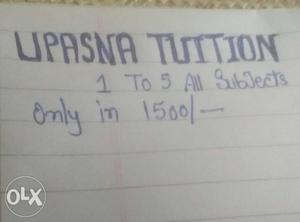 Tuition fr all subjects only in