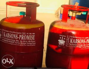 Two Red Gas Cylinders