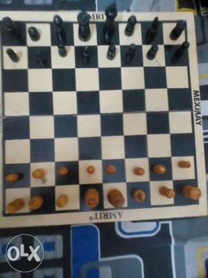White And Black Wooden Chess Board Game