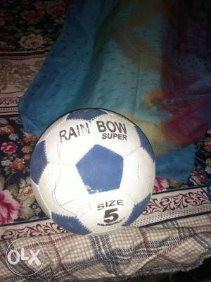 White And Blue Rain Bow Super Soccer Ball