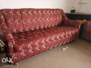 5 seater rust colored sofa. no defect! looks new.