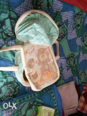 Baby's White And Green carry bag