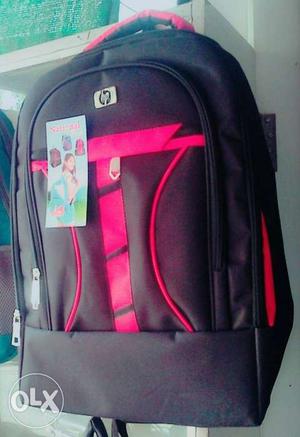 Black And Pink HP Backpack