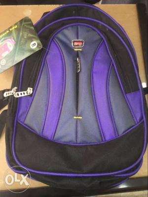 Black, Gray, And Purple Backpack