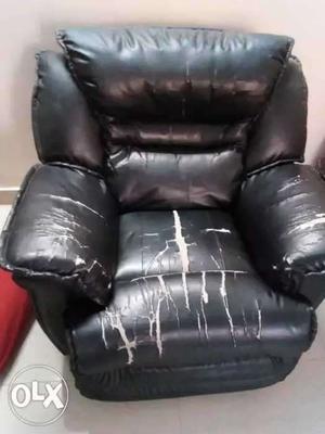 Black Leather Recliner Sofa Chair