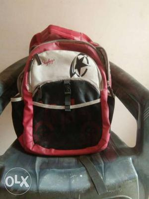 Black, White, And Pink Backpack
