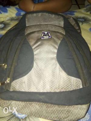 Gray And Beige Backpack