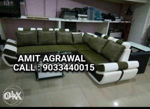 Green Fabric Sectional Sofa direct from factory