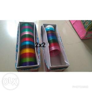 Multicolored Plastic Tubes With Boxes