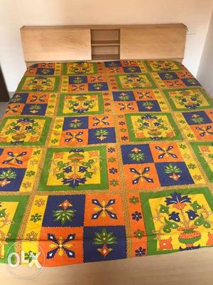 Queen size double bed with storage + mattress,