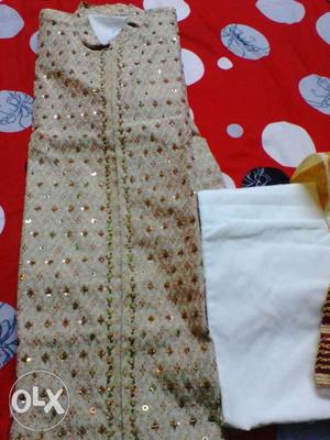 Sherwani off white with stole