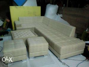 Sofa L shape 2 puffy without table brand new manufacturer