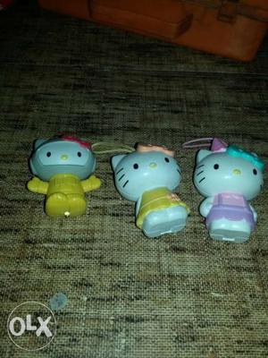 Three Hello Kitty Plastic Toys