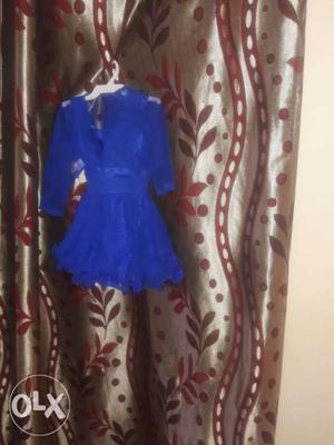 Toddler's Blue Long-sleeved Dress