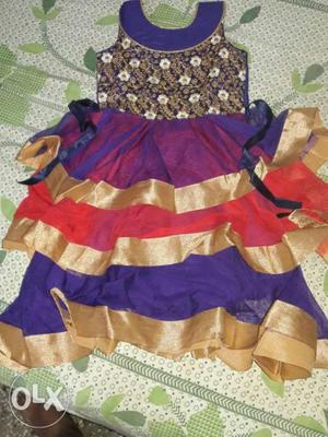 Toddler's Purple And Yellow Dress for 4 years baby Brand new