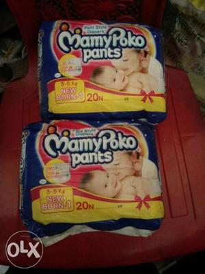 Two MamyPoko Disposable Diaper Packs