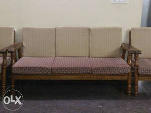 3+1+1 Teak Wood Sofa.