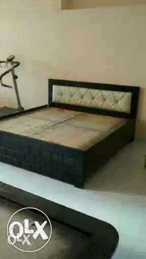 Black And Brown and  oWooden Bed Frame