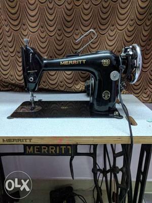 Black And Gray Meritt Treadle Sewing Machine,used only 2