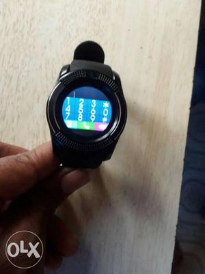 Black smart watch with box fresh piece bluetooth