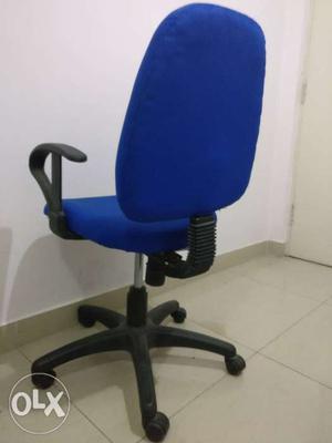 Blue And Black Rolling Armchair/ Office Chair