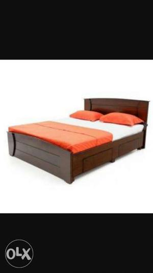 Brown Wooden Bed Frame queen size