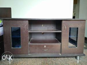 Brown Wooden TV Stand With Shelf