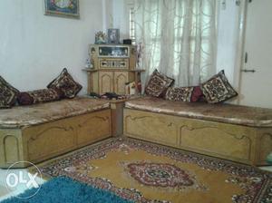 Decorated Wooden Corner & sofa type sheti