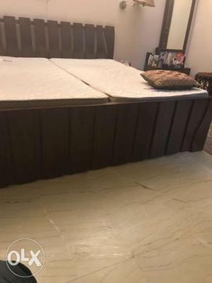 Double bed teak wood with corlin matress with