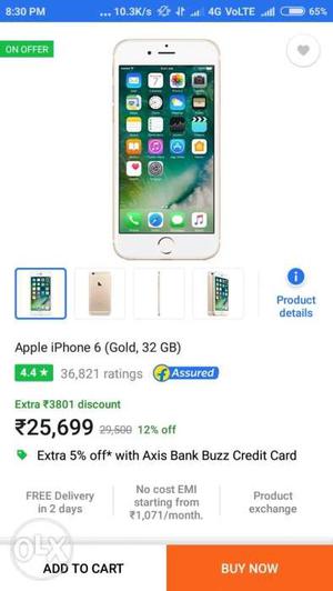 I phone 6 32 gb gold seald box