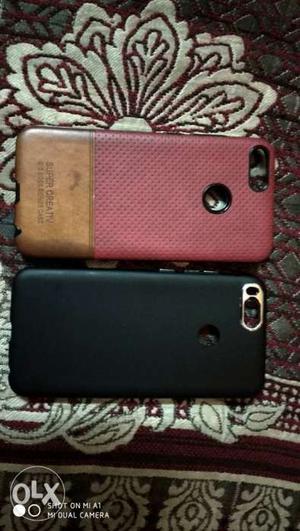 Mi a1 back cover 1+1 one leather and one rubber