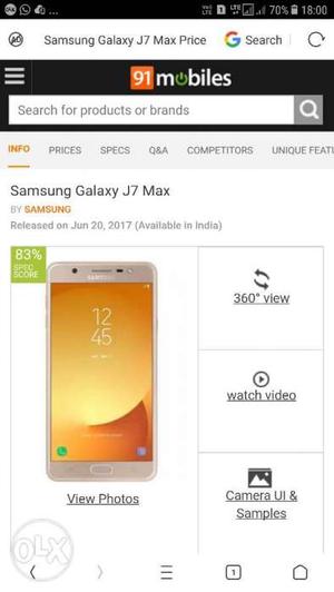 Sell Samsung j7 max and only 2 months old good