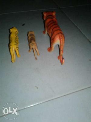 Three Plastic Animal Toys