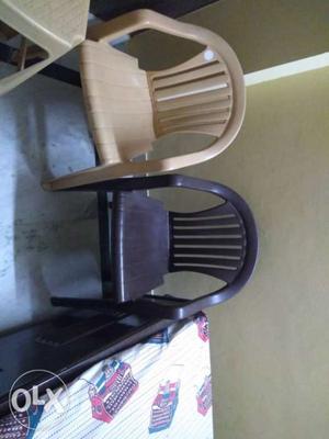 Two plastic chairs for Rs250. Selling due to