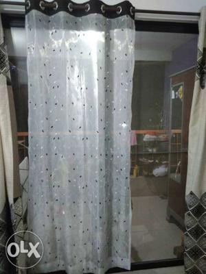 White And Black Grommet Curtain