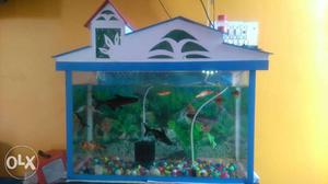 Aquarium fish tank with top cover led light