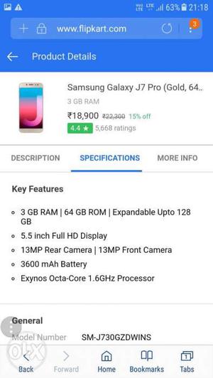 Samsung j7 pro 3gb ram 64 gb Rom  date