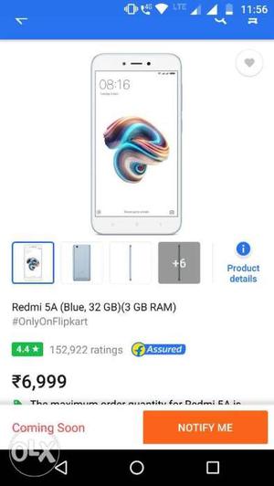 Seal packed Redmi Mi 5a 3-32 blue color all colors