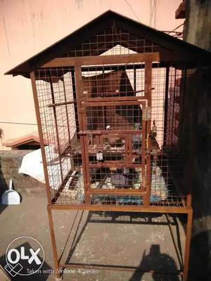 Solid iron cage for birds, dog. Net weight