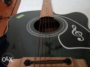 Black Cutaway Guitar Instrument with original Daddario