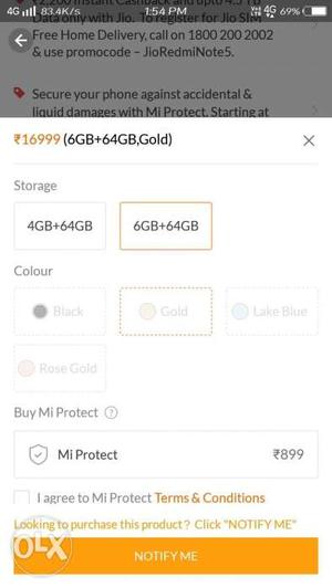 Mi note 5 pro 6gb bhai urgent h