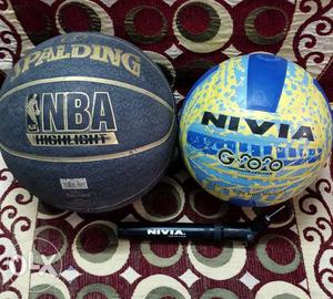 Nivia volleyball, nba Spalding basketball with