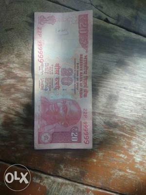 VIP Twenty rupee note with six nine for sale
