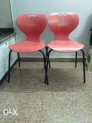 2 Red plastic chairs, ₹500 for each