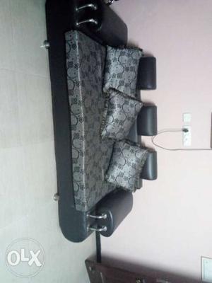Black And Gray Fabric Sofa 7 seater